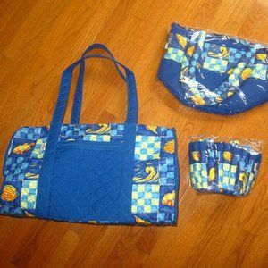 NEW NaRaYa FIVE bag Set Seashells Duffle, Tote, Purse, Cases/ 5-pieces
